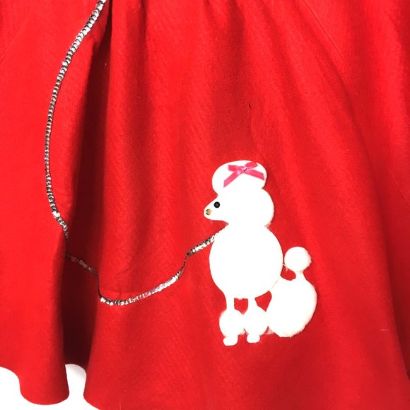 1950’s Style Red Poodle Skirt Felt New Old Stock - Picture 3 of 5